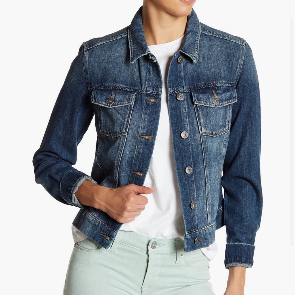 PAIGE Aveline Distressed Denim Jacket | Small